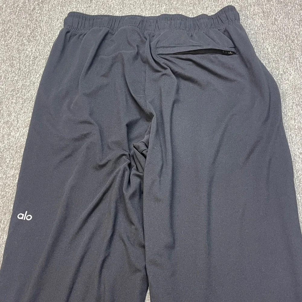 Alo Yoga Womens Black Straight Leg Drawstring Athletic Lounge Pants Size M